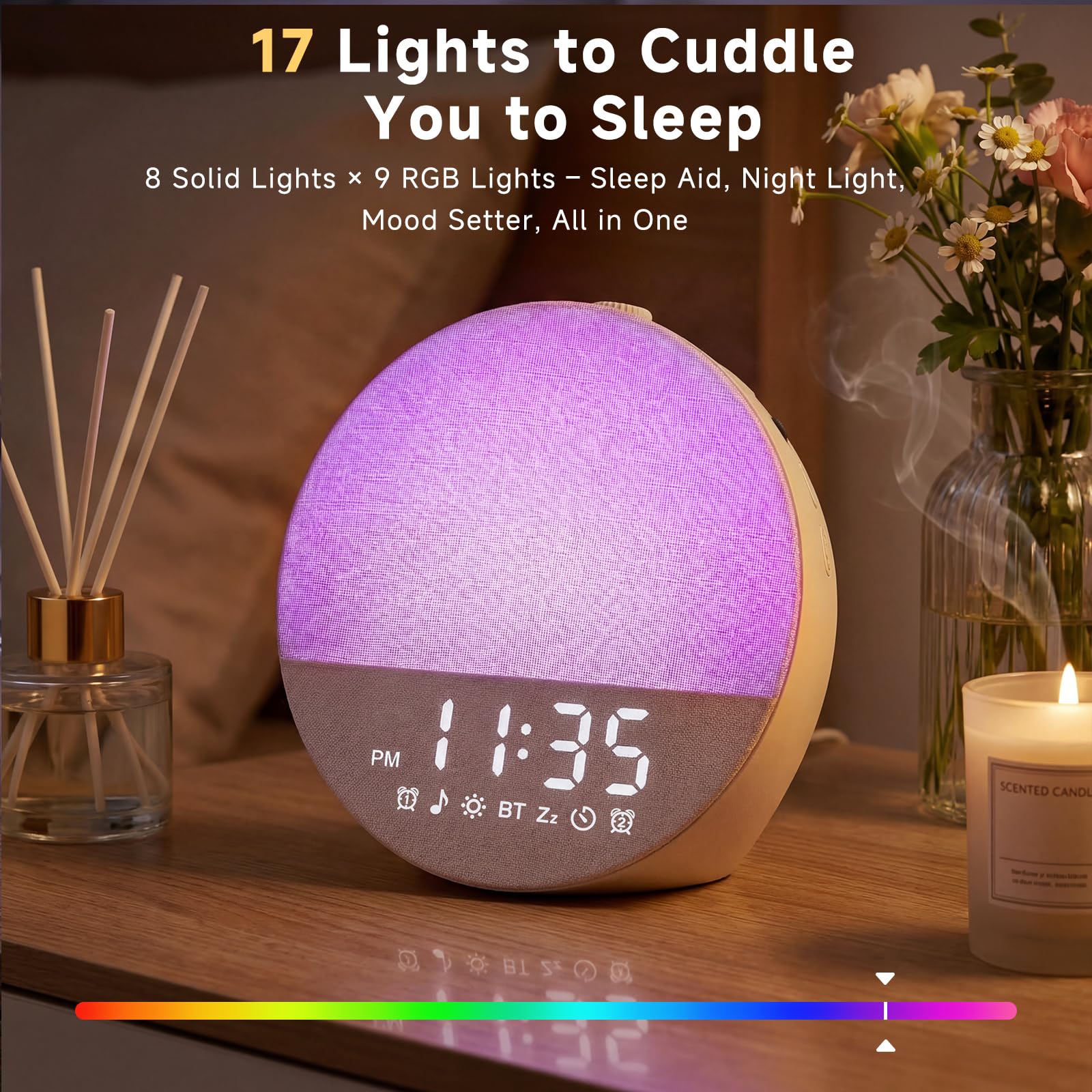 Geuuap Sunrise Alarm Clock with Sleep Sounds and Bluetooth

