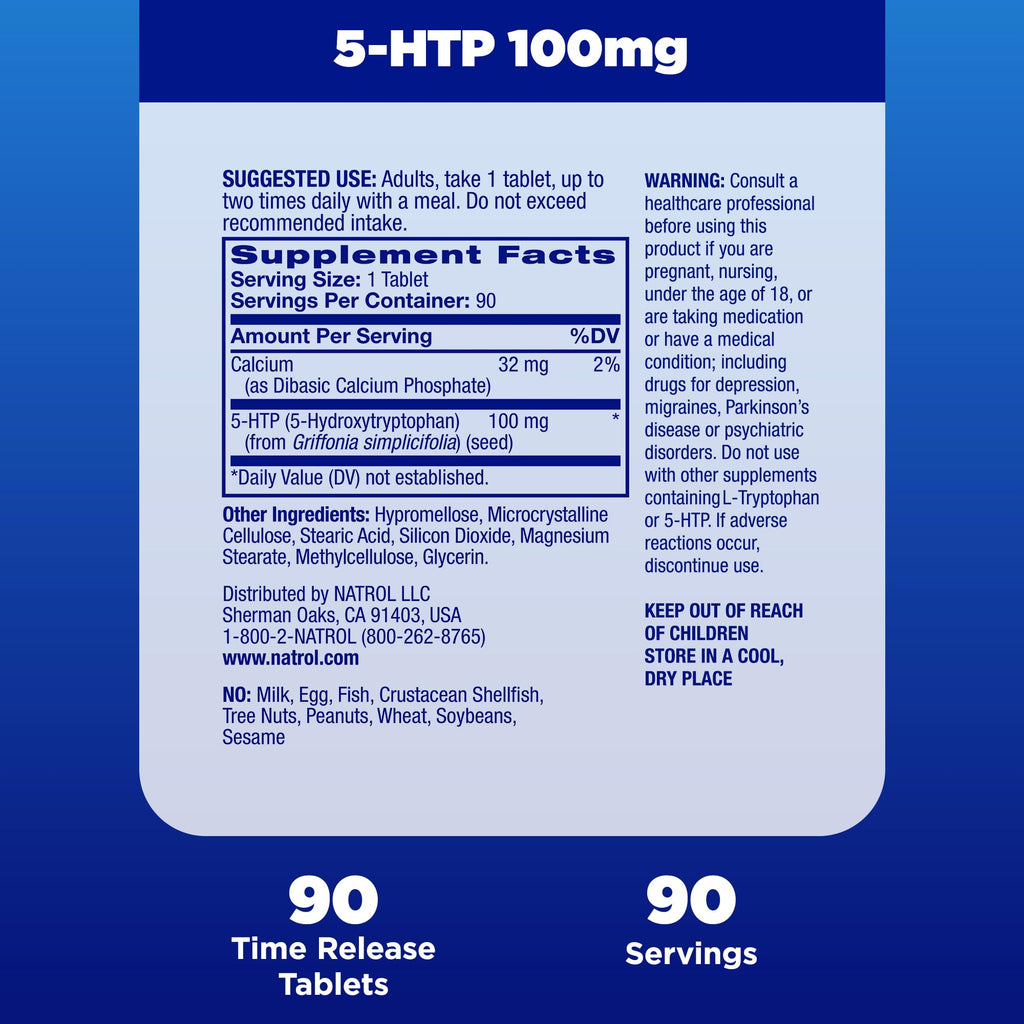 Natrol 5-HTP 100 mg Time Release Tablets Mood Support


