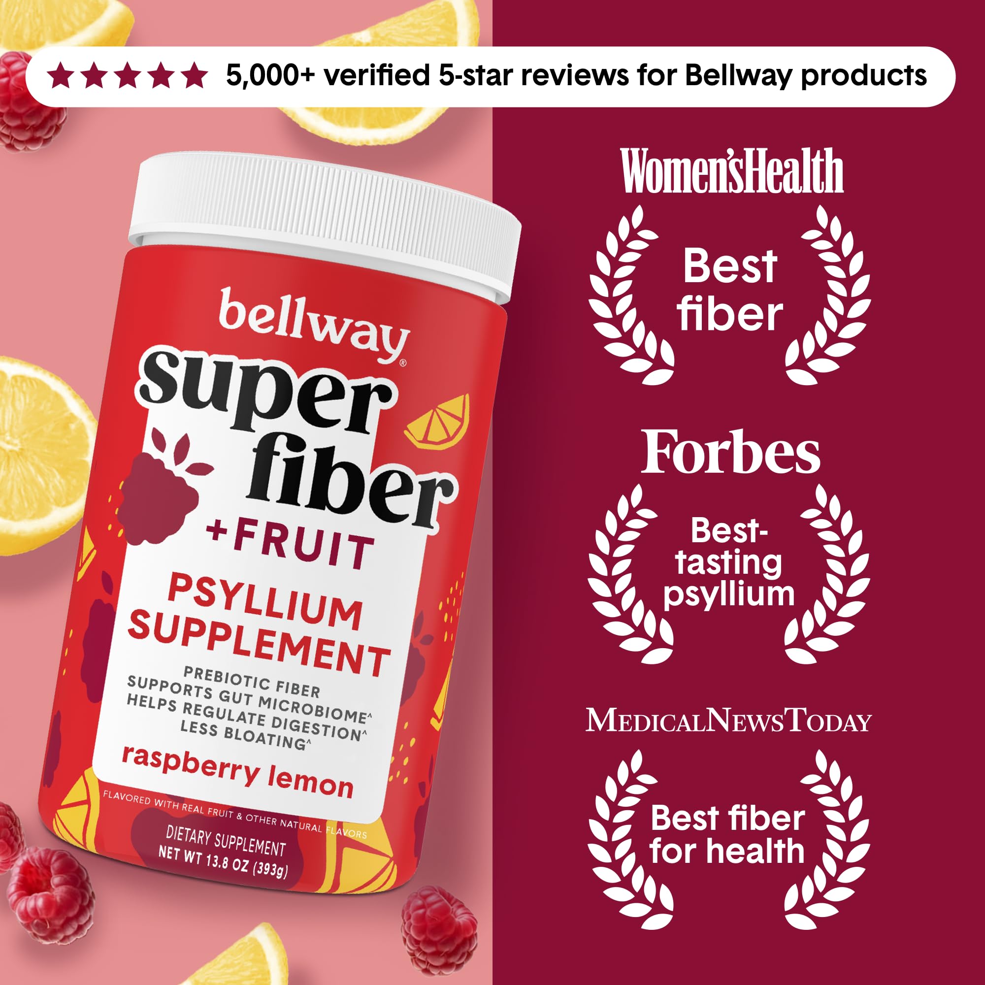 Bellway Organic Psyllium Fiber Powder - Prebiotic Sugar Free

