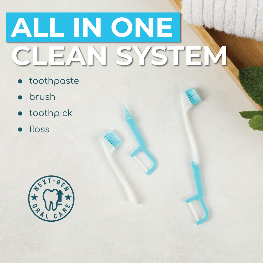 Brushee 4-in-1 Oral Care Tool | Paste, Brush, Floss & Pick

