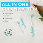 Brushee 4-in-1 Oral Care Tool | Paste, Brush, Floss & Pick

