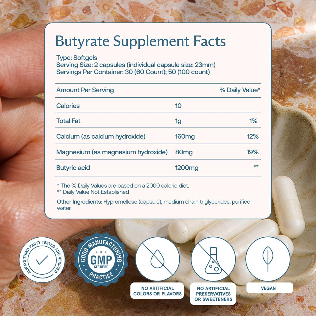 BodyBio Butyrate Postbiotic - Gut Health & Digestive Support

