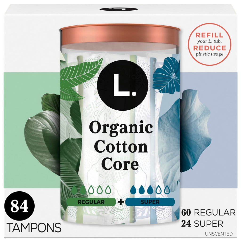 L. Tampons with Organic Cotton Core – BPA-Free Applicator

