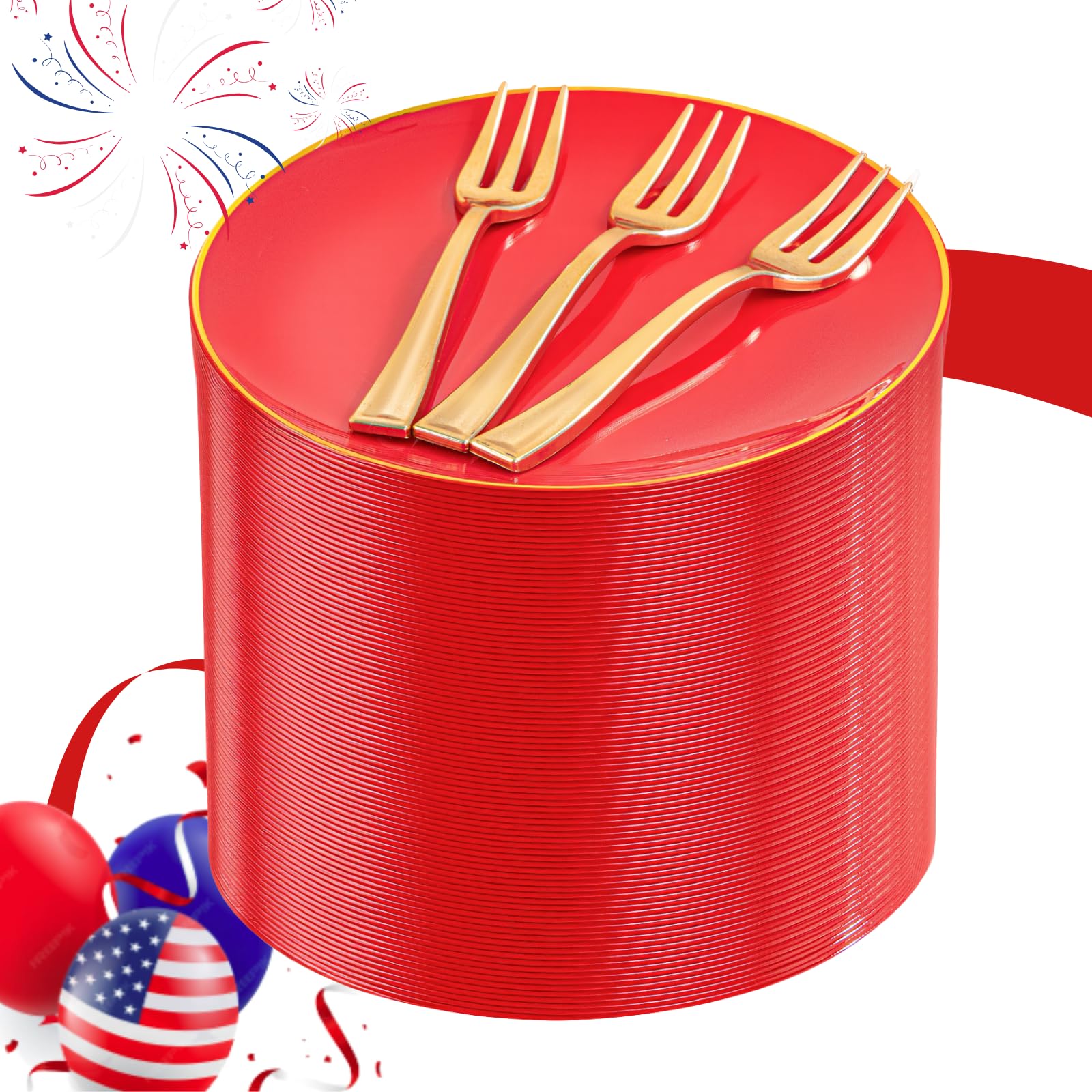 Festiva 200-Piece Disposable Dessert Plates with 5in Forks
