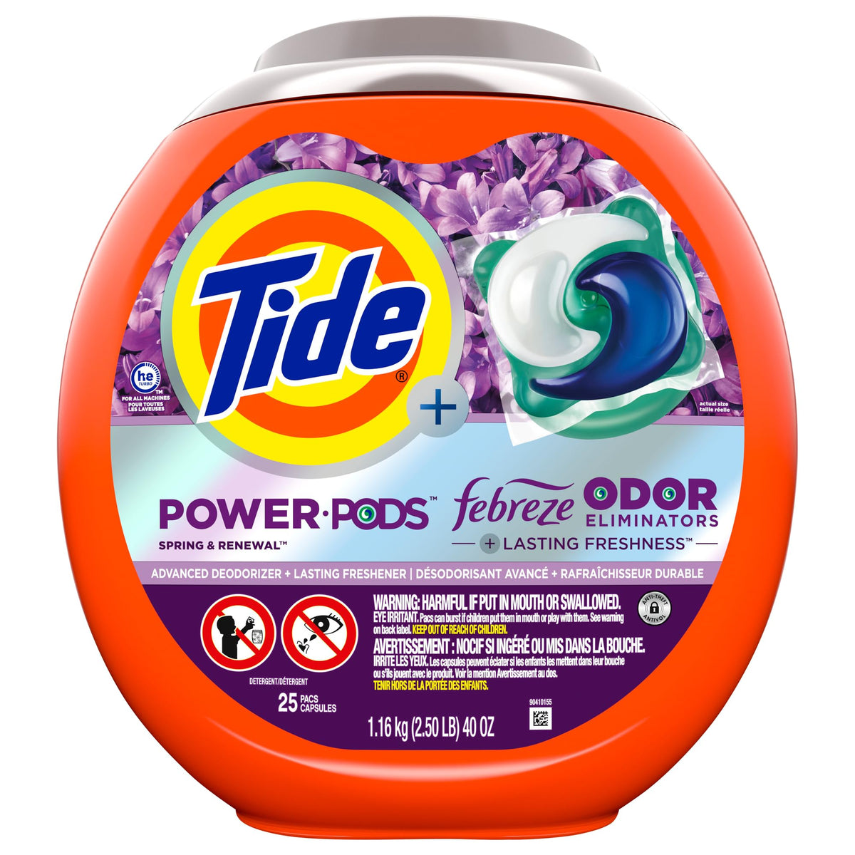 Tide Power Pods Febreze Odor Eliminators, Laundry Detergent