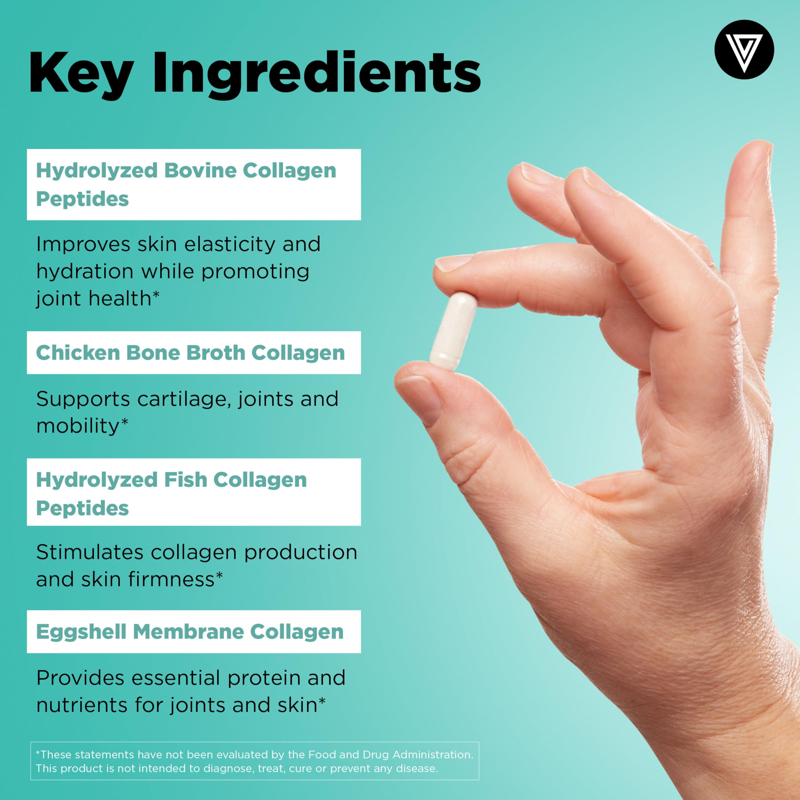 Multi Collagen Peptides Capsules by Vital Vitamins

