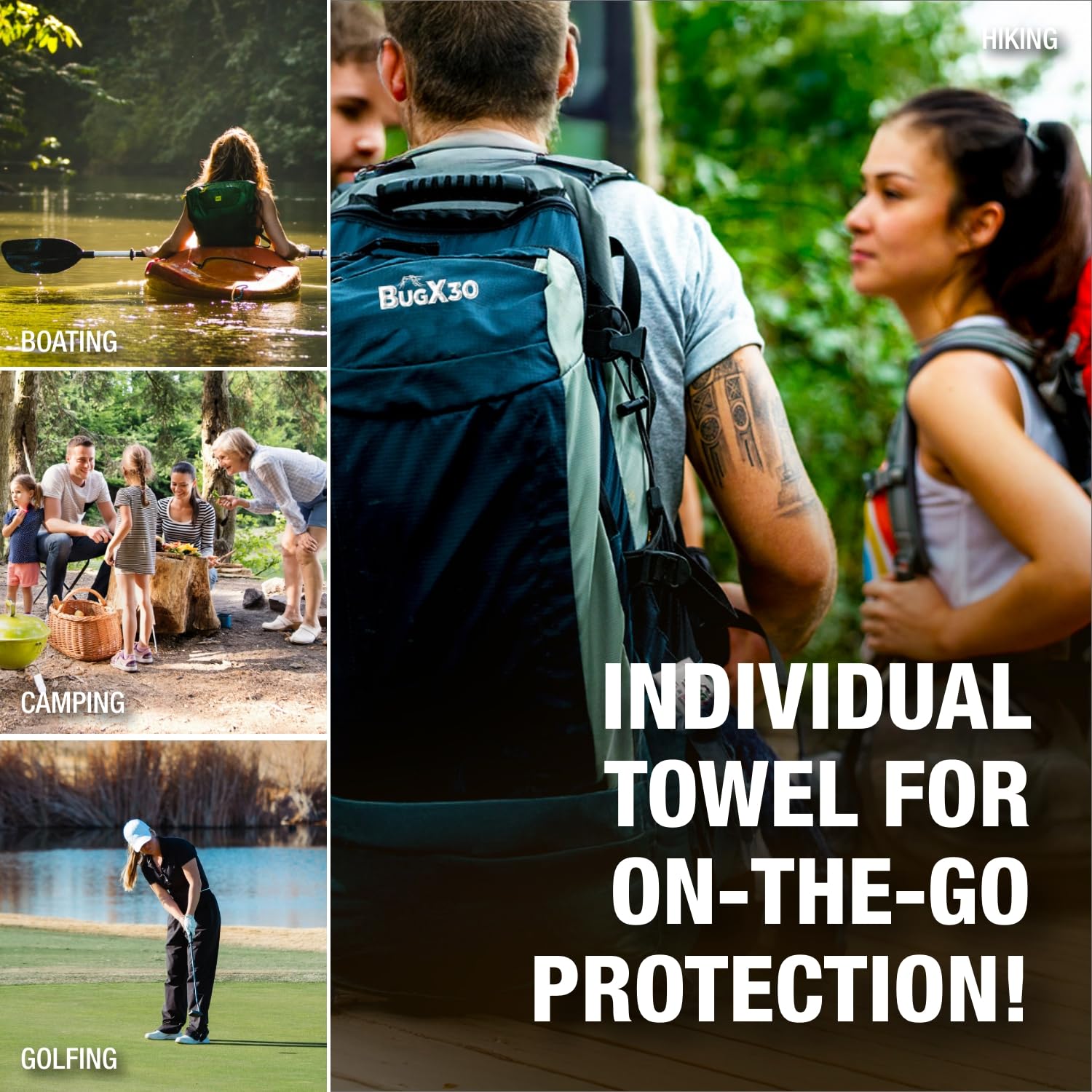 CoreTex Bug X 30 Insect Repellent Wipes - DEET 30%

