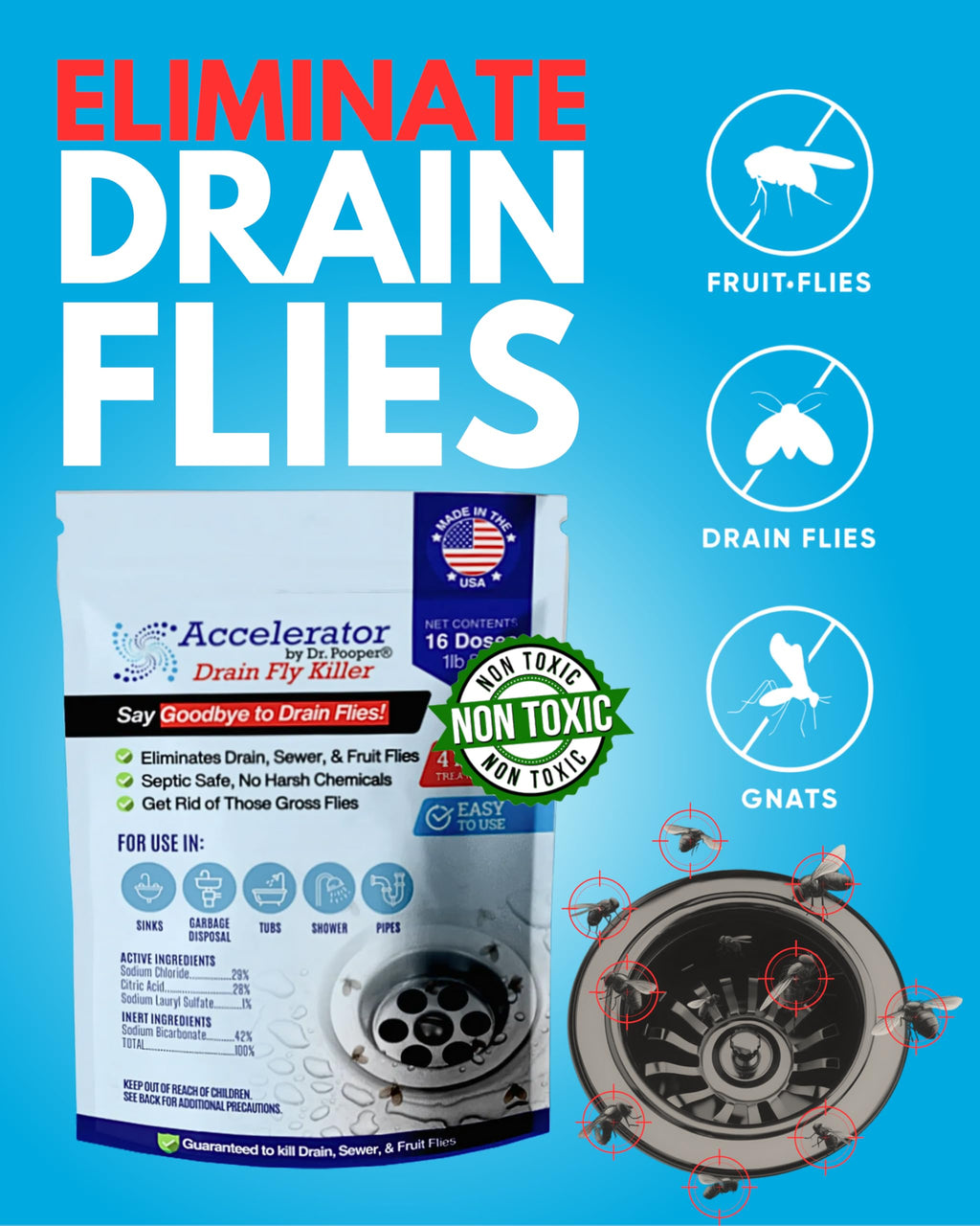 Drain Fly Killer Powder – Fast-Acting Drain Pest Control

