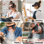 Headband Magnifier with Light - Rechargeable LED Loupe for Close Work

