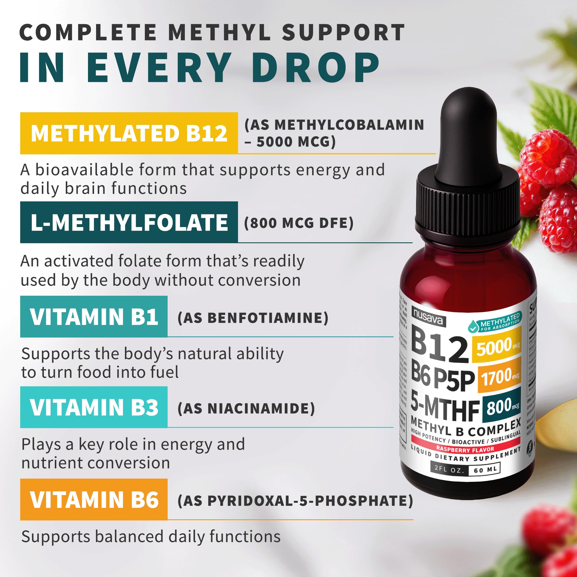 Methylated B Complex Liquid Drops - Sublingual Vitamin B

