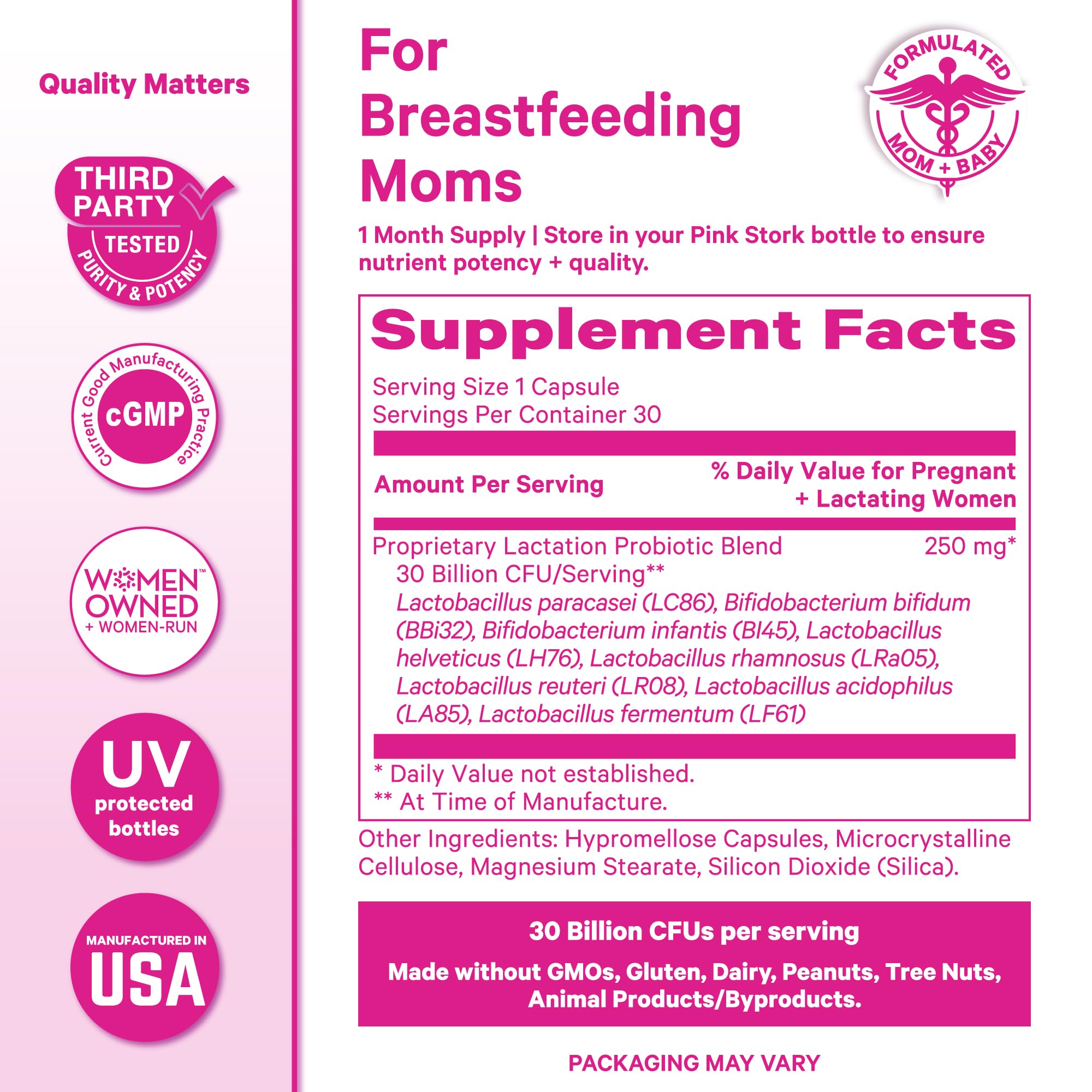 Pink Stork Lactation Probiotic for Breastfeeding Moms

