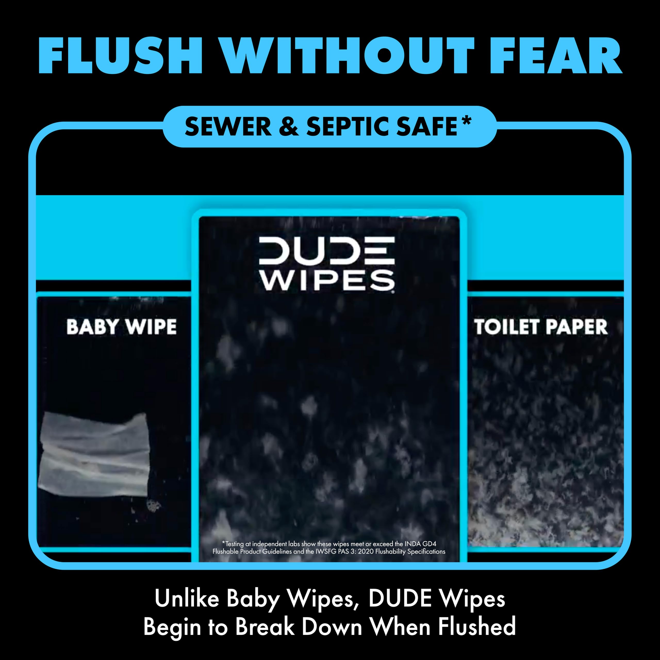 DUDE Wipes Travel Flushable Wipes for Sensitive Skin


