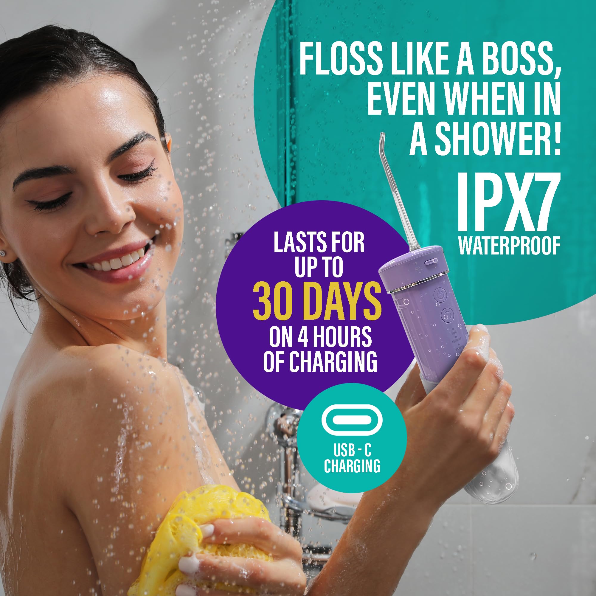 Water Flosser by GuruNanda – Mini Travel Cordless


