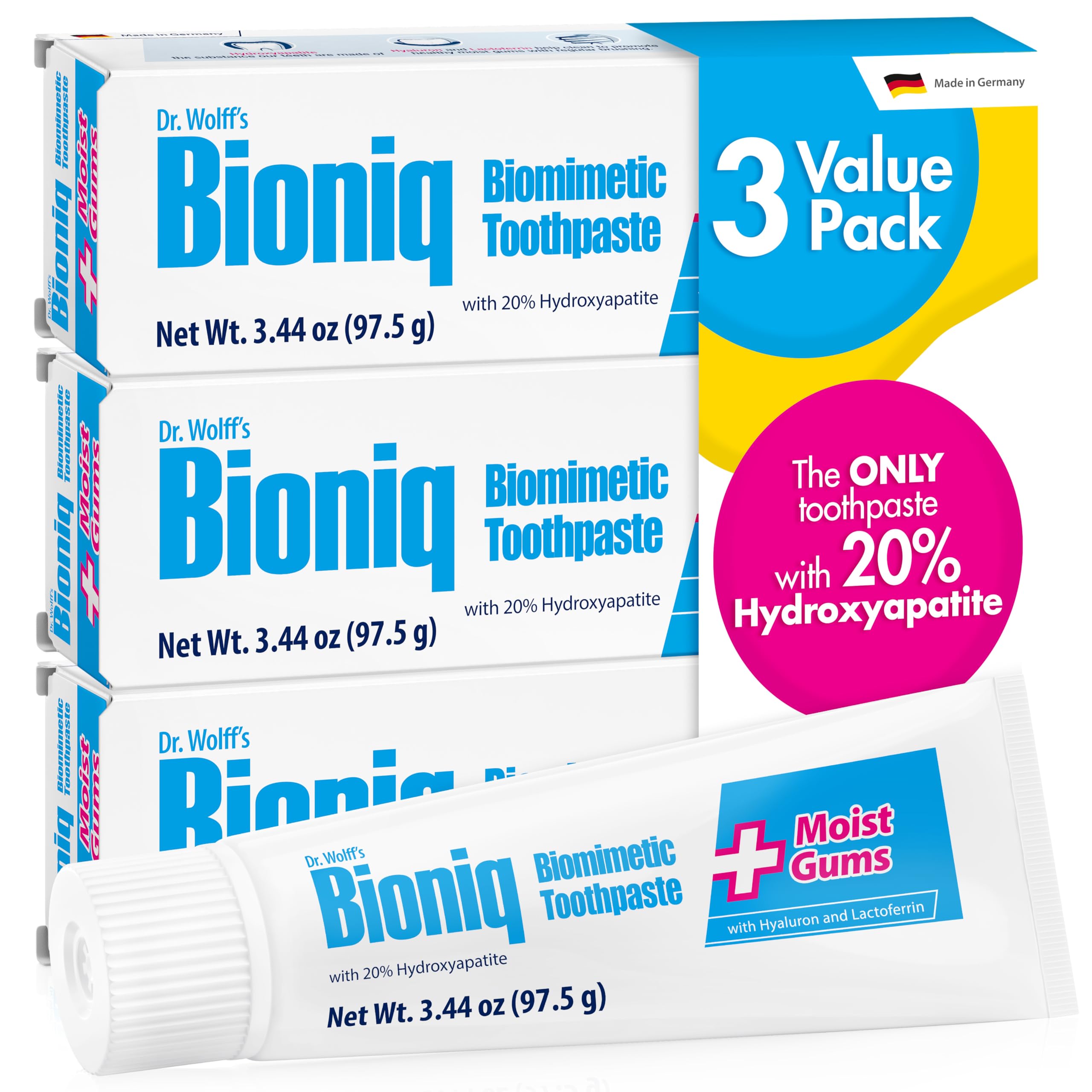 Bioniq Plus+ Gum Formula Toothpaste with BioHAP - Fluoride Free for Enamel & Gum Care