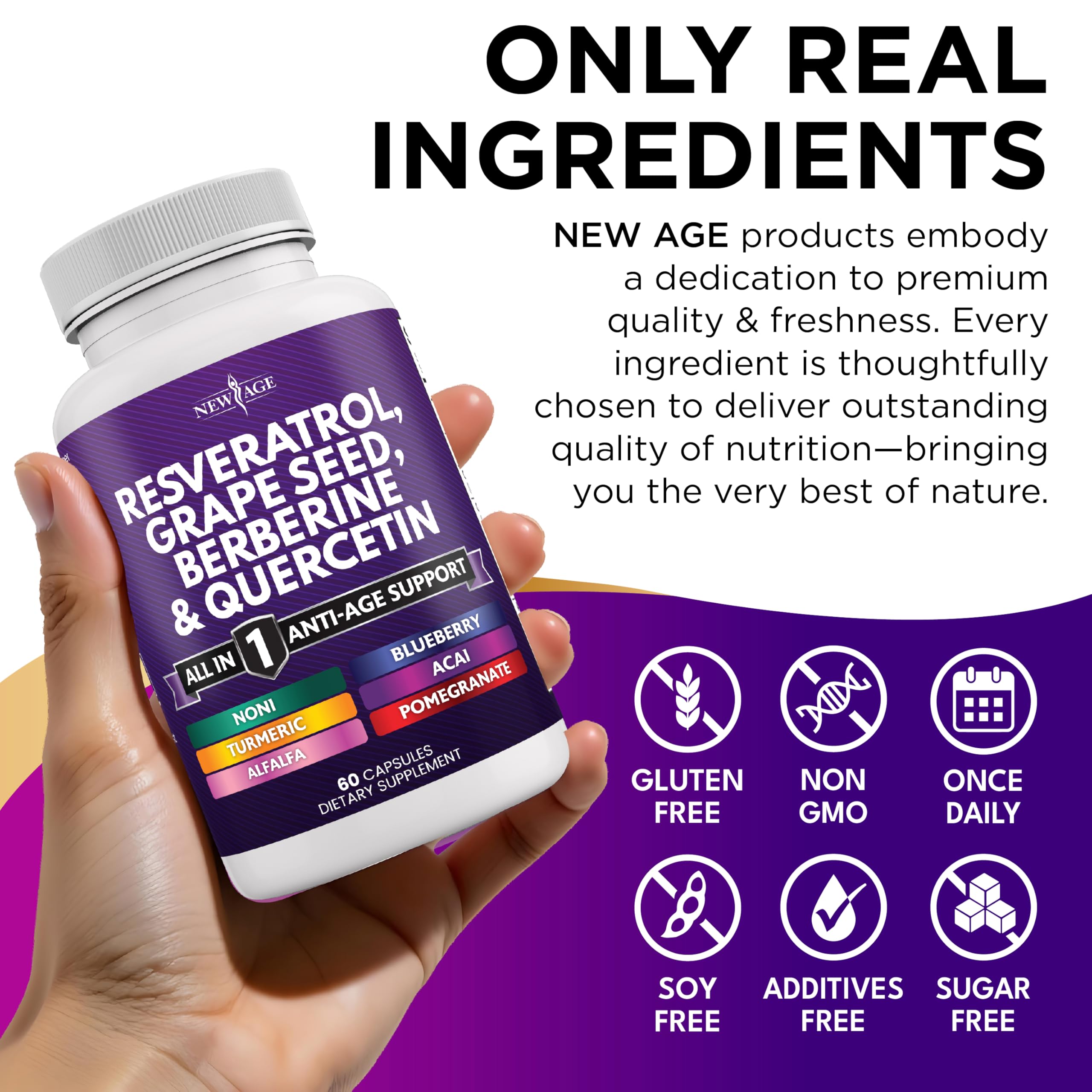 Resveratrol Berberine Supplement by NEW AGE


