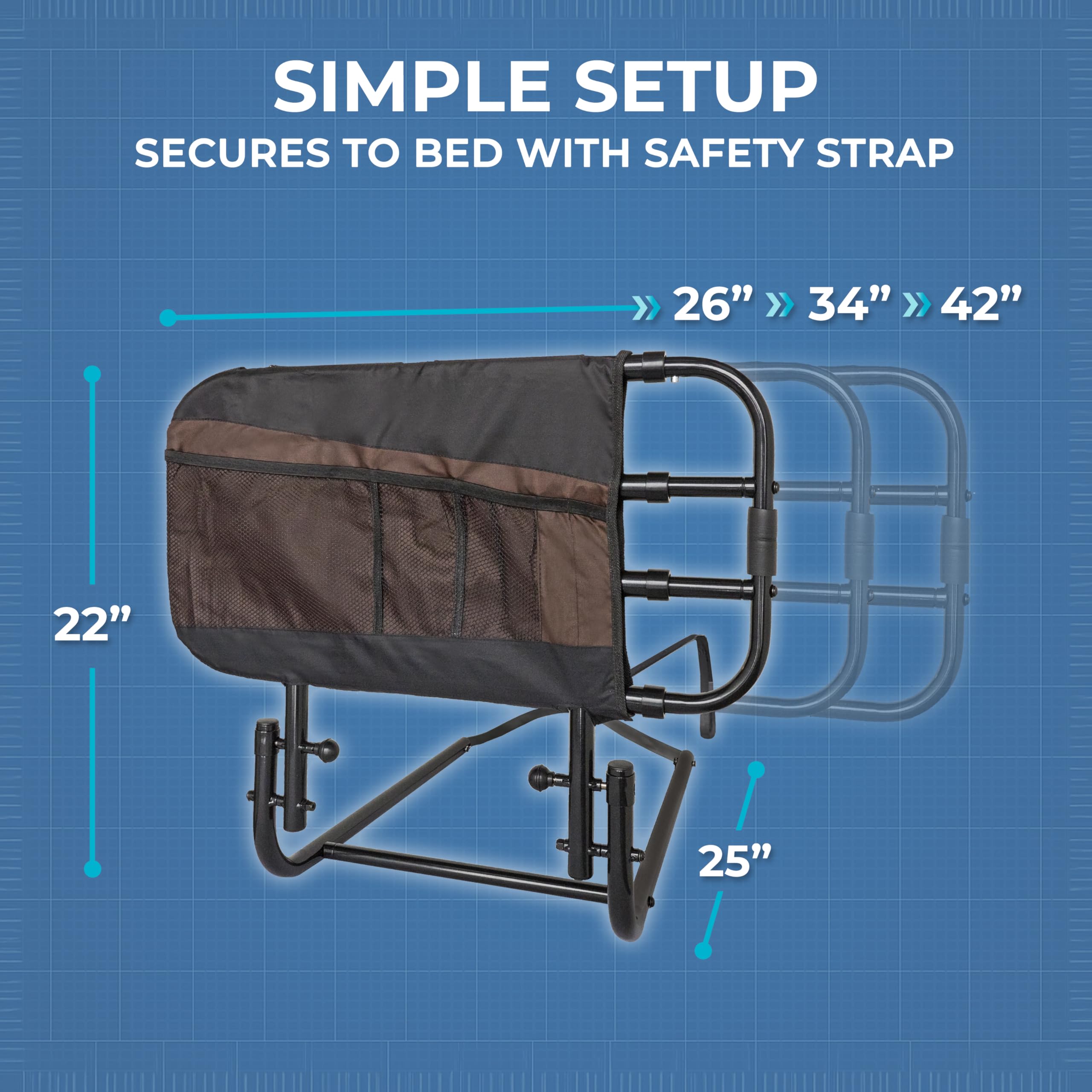 Stander EZ Adjust Bed Rail for Elderly Safety

