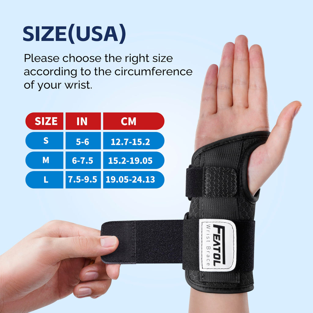 FEATOL Carpal Tunnel Wrist Brace with Splint | Work Night

