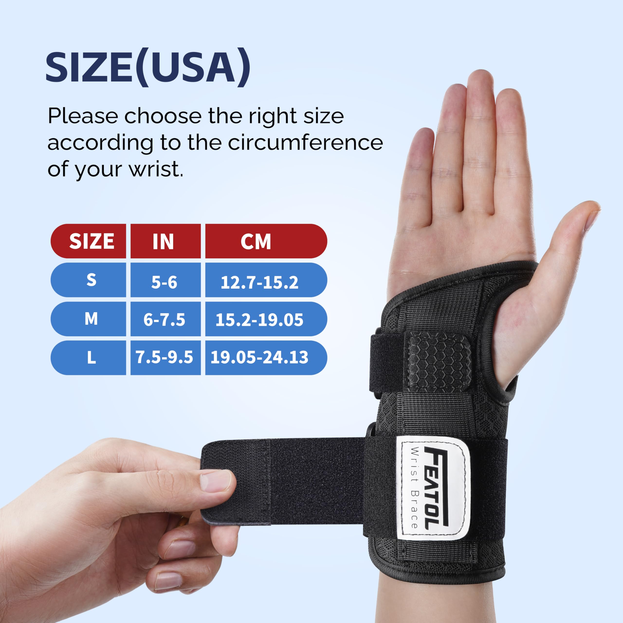 FEATOL Carpal Tunnel Wrist Brace with Splint | Work Night

