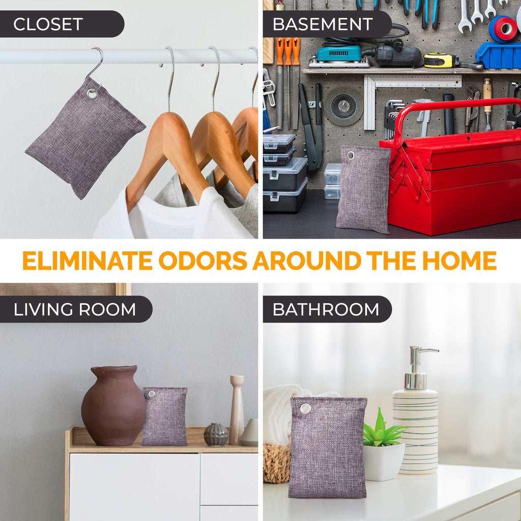 Activated Charcoal Odor Absorber Bags with Hooks

