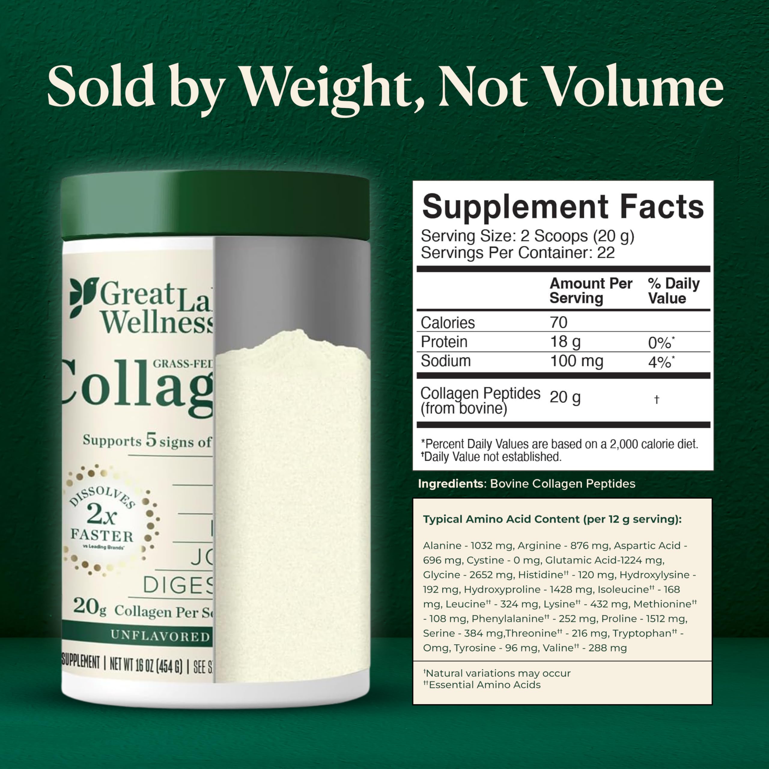 Great Lakes Wellness Collagen Peptides Powder Hydrolyzed


