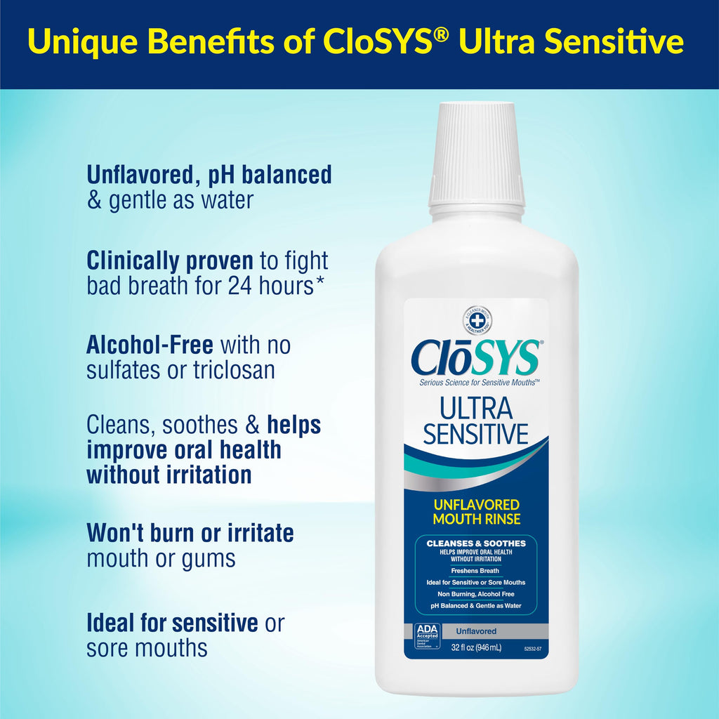 CloSYS Ultra Sensitive Mouthwash - Alcohol-Free, pH Balanced

