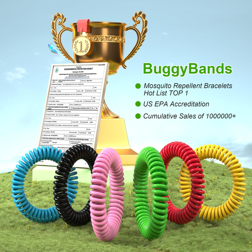 BuggyBands Mosquito Repellent Bracelets DEET-Free Waterproof

