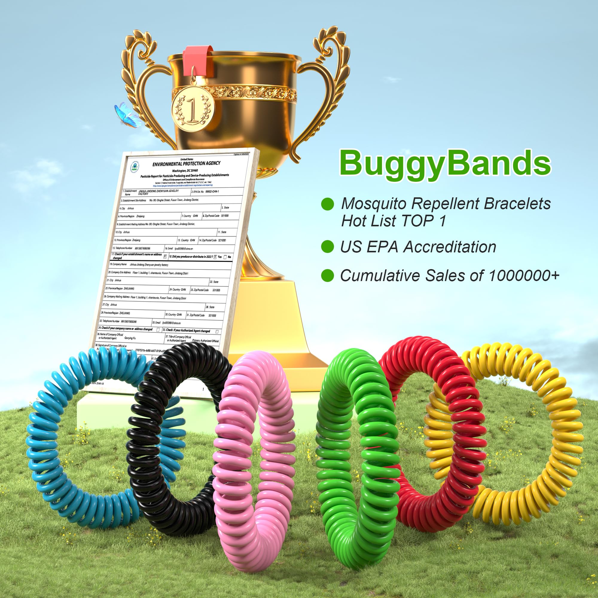 BuggyBands Mosquito Repellent Bracelets DEET-Free Waterproof

