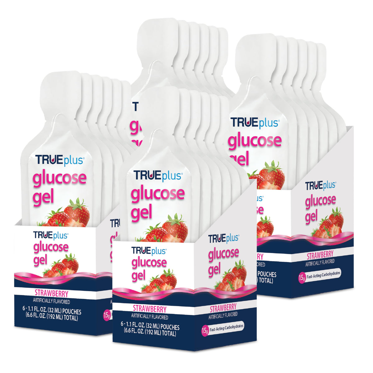 TRUEplus Glucose Gel Pouch – 15g Fast-Acting Carbs, Fat Free, Gluten Free