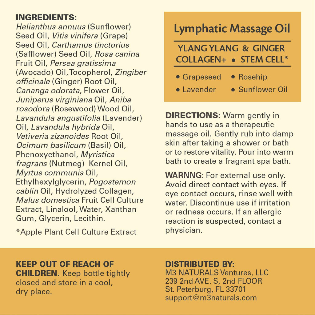 Drainage Massage Oil by M3 for Detox and Circulation

