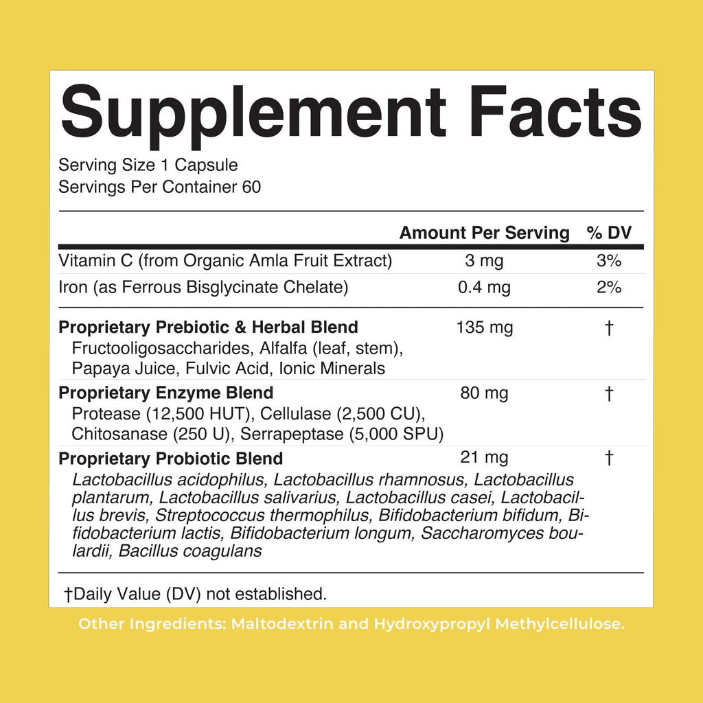 MaryRuth's Gut Flora Health+ Enzymes - Digestive Probiotic

