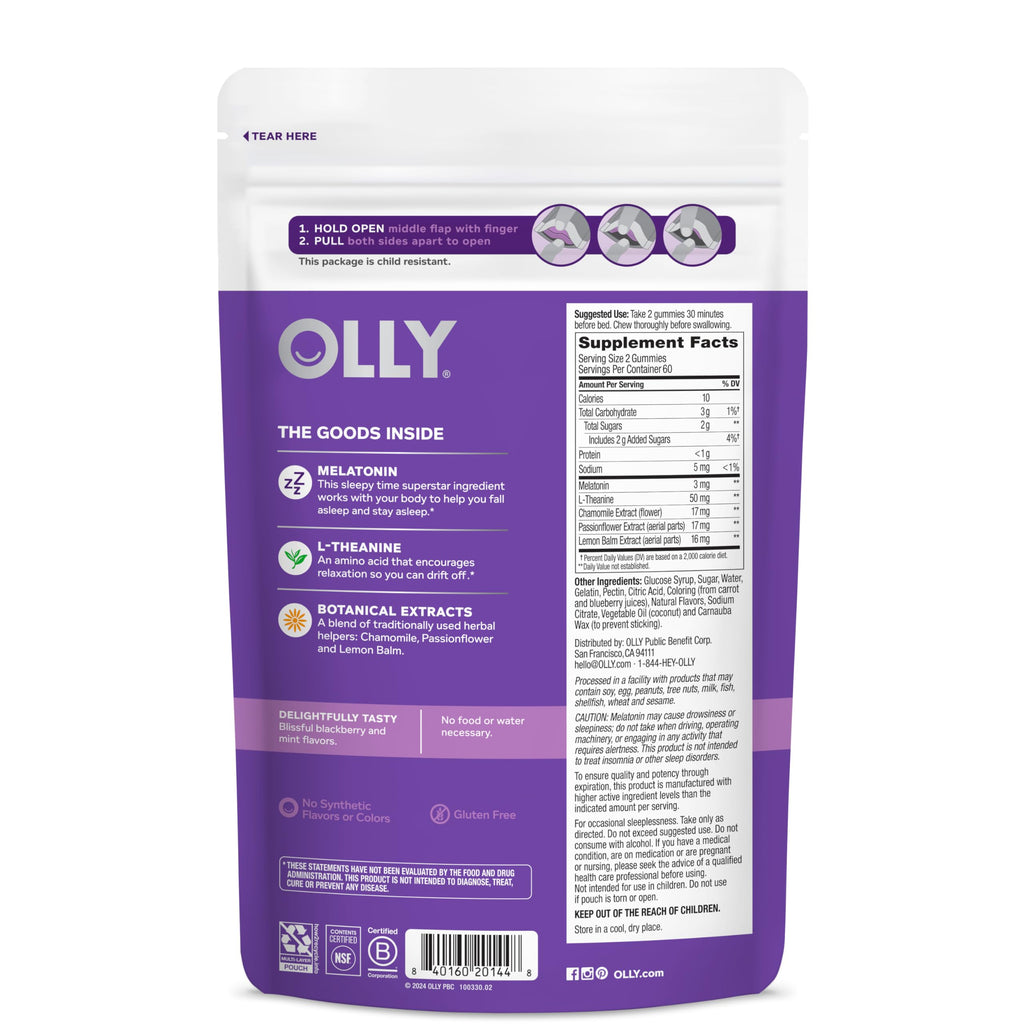 OLLY Sleep Gummy - Sleep Support with Melatonin & L-Theanine

