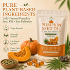 Everly Pumpkin Seed Oil with Saw Palmetto Softgels - Cold Pressed

