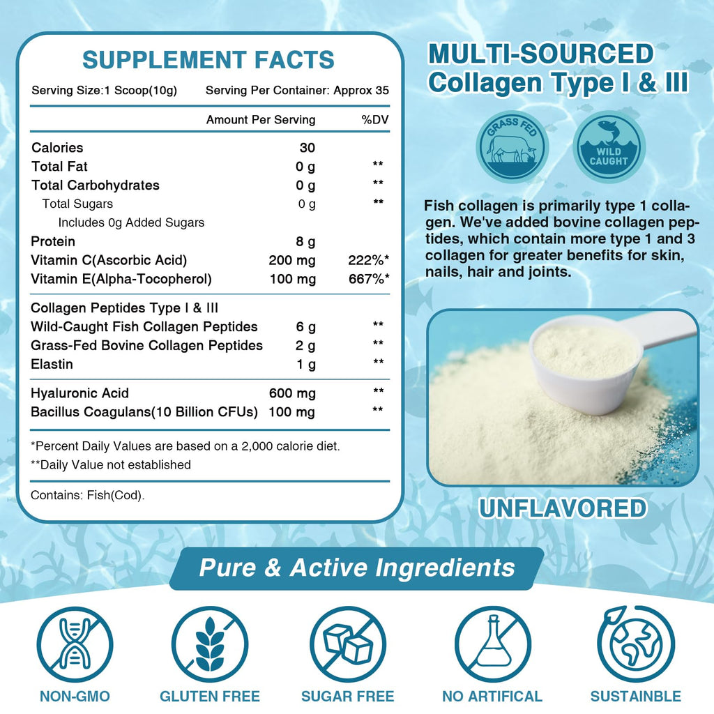 Nature Target Marine Collagen Peptides Powder - Skin Support

