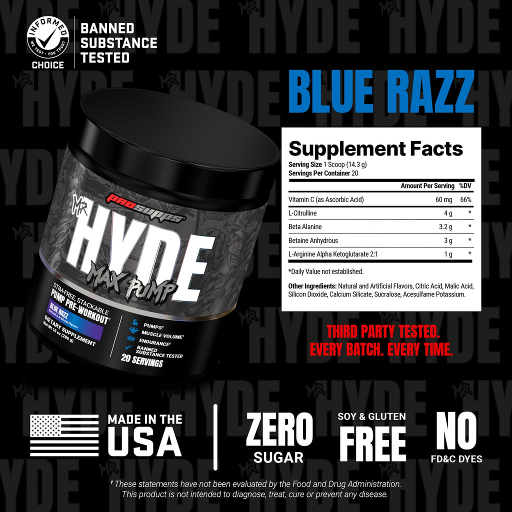 ProSupps Mr Hyde Max Pump Stim-Free Pre-Workout

