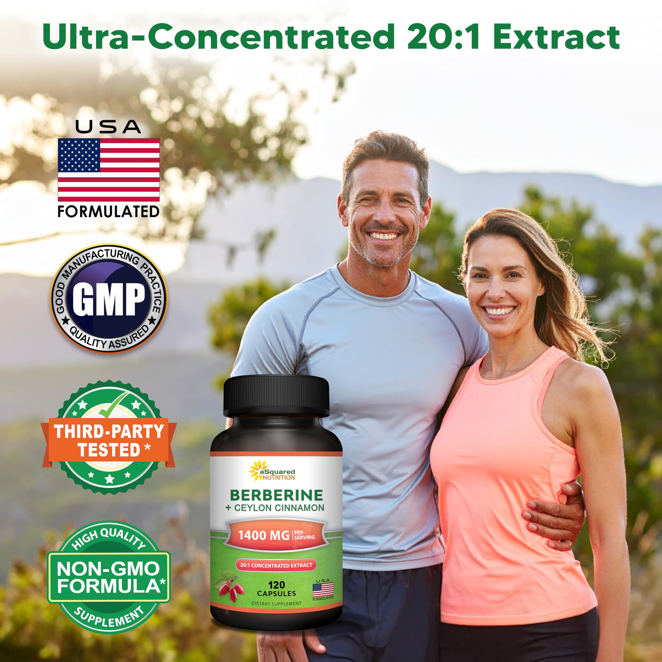 Berberine with Cinnamon by aSquared Nutrition | Max Strength

