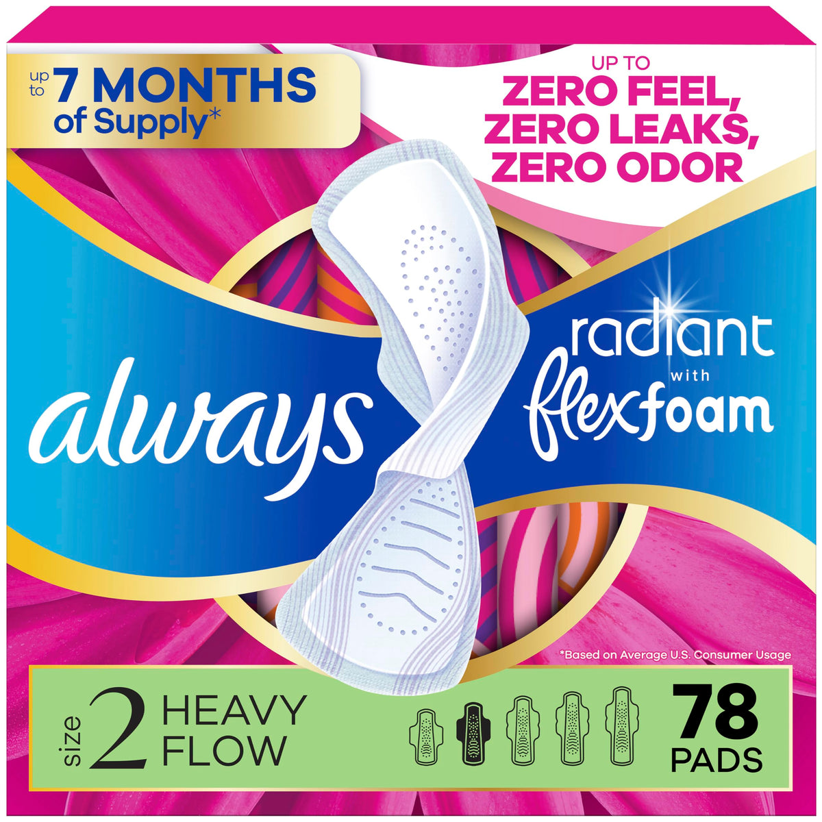 Always Radiant Pads with Wings – Dermatologist Tested

