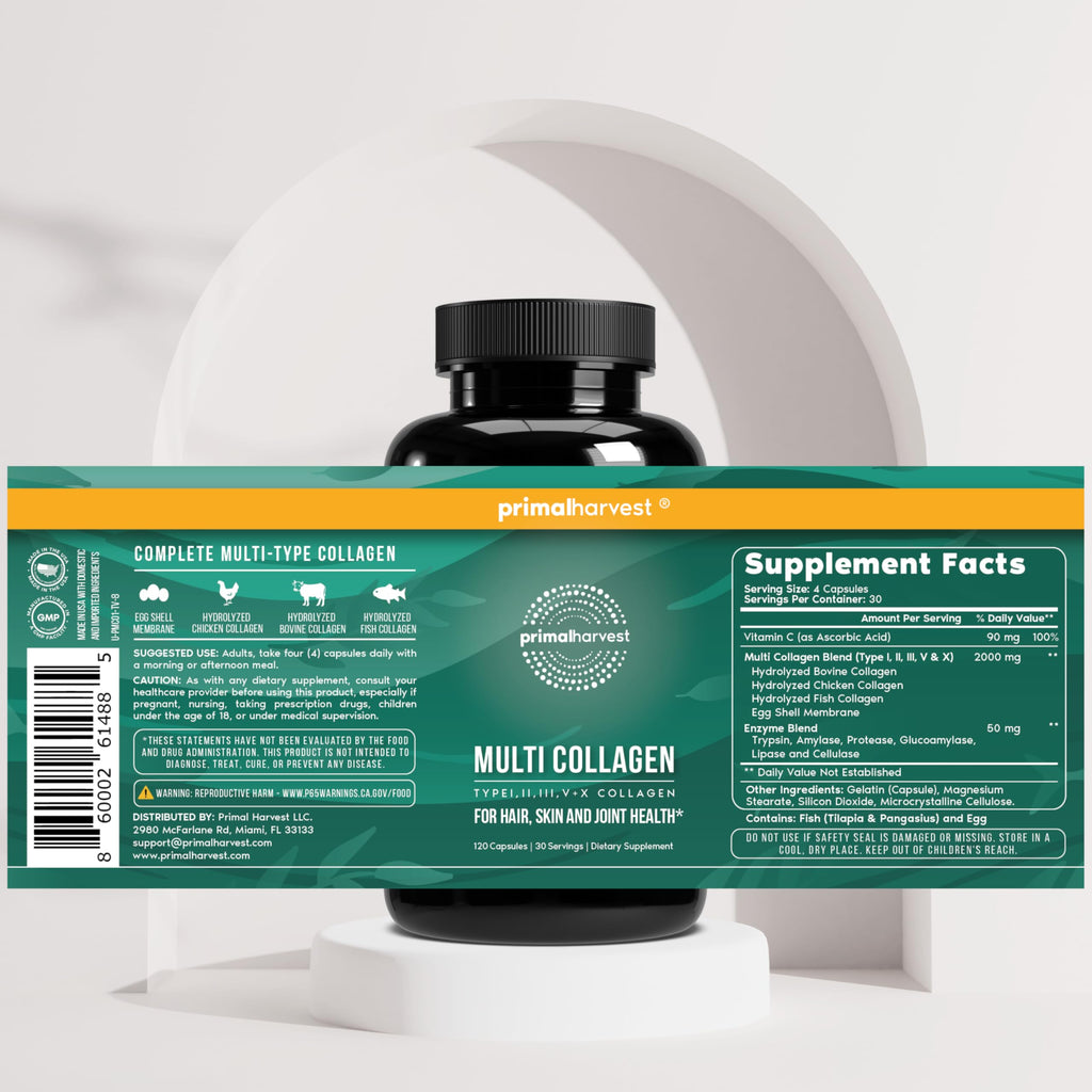 Primal Harvest Multi Collagen Pills Collagen Supplement


