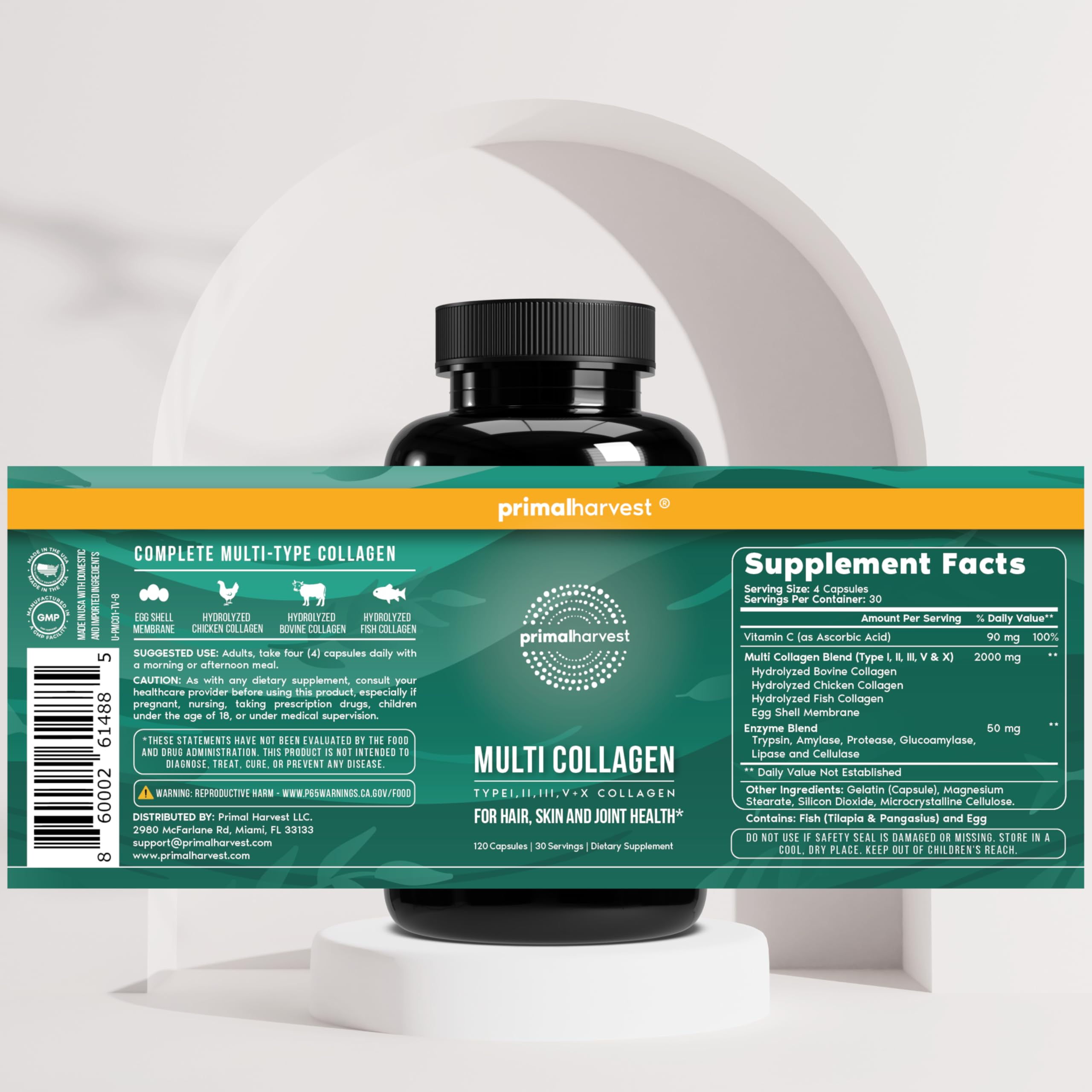 Primal Harvest Multi Collagen Pills Collagen Supplement

