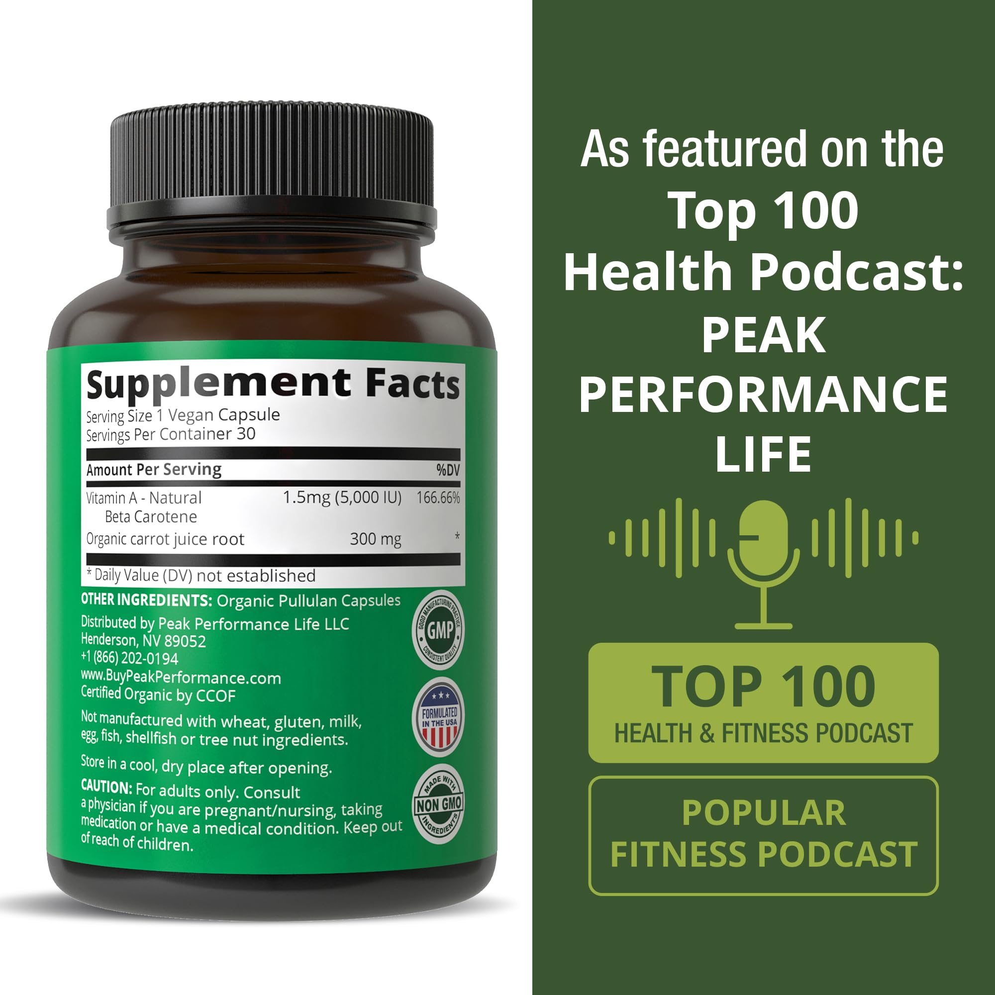 Vitamin A Supplement Organic 5000 IU – Vegan

