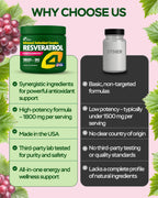 Resveratrol 1800mg Complex Antioxidant for Heart Health

