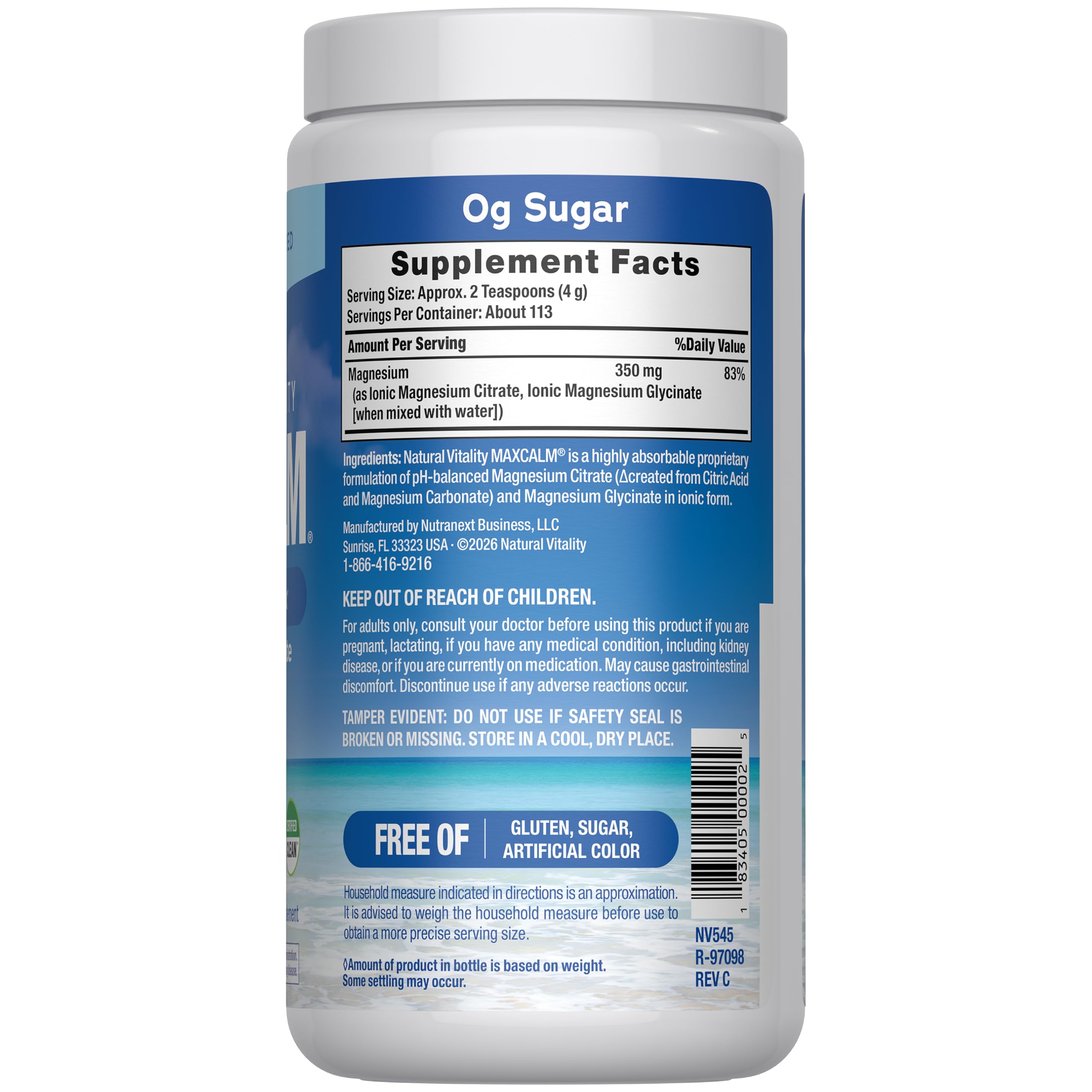 Natural Vitality CALM Magnesium Drink Mix | Calming Supplement


