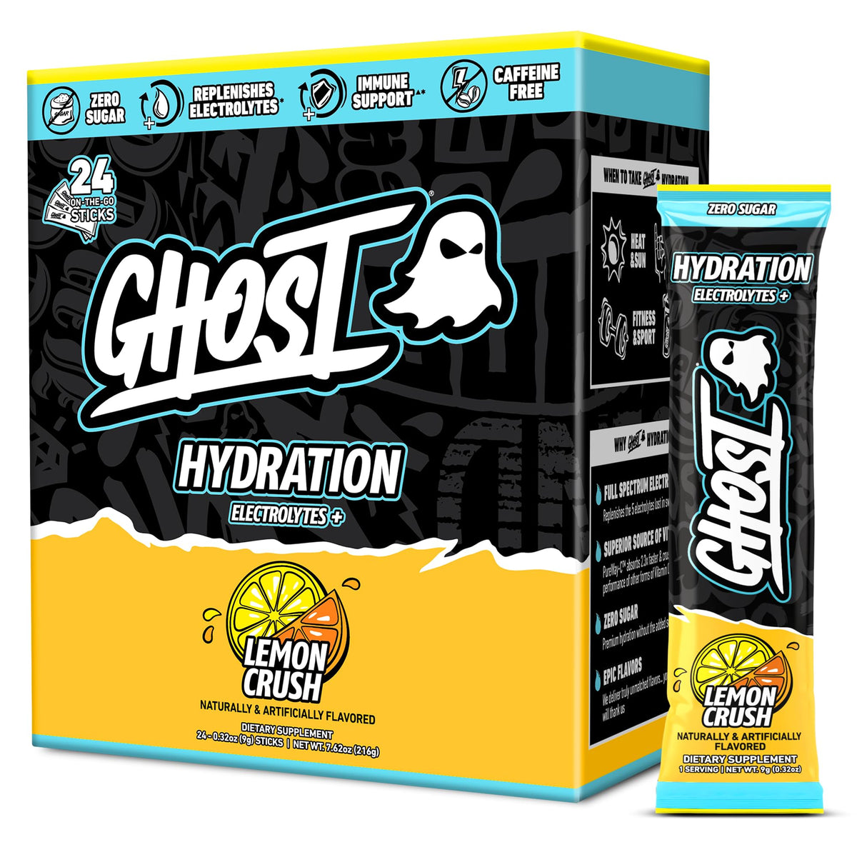 GHOST Hydration Electrolyte Drink Mix - Sugar Free, Caffeine Free