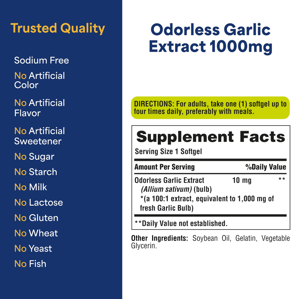 Odorless Garlic Supplement by Puritan's Pride | Heart Health

