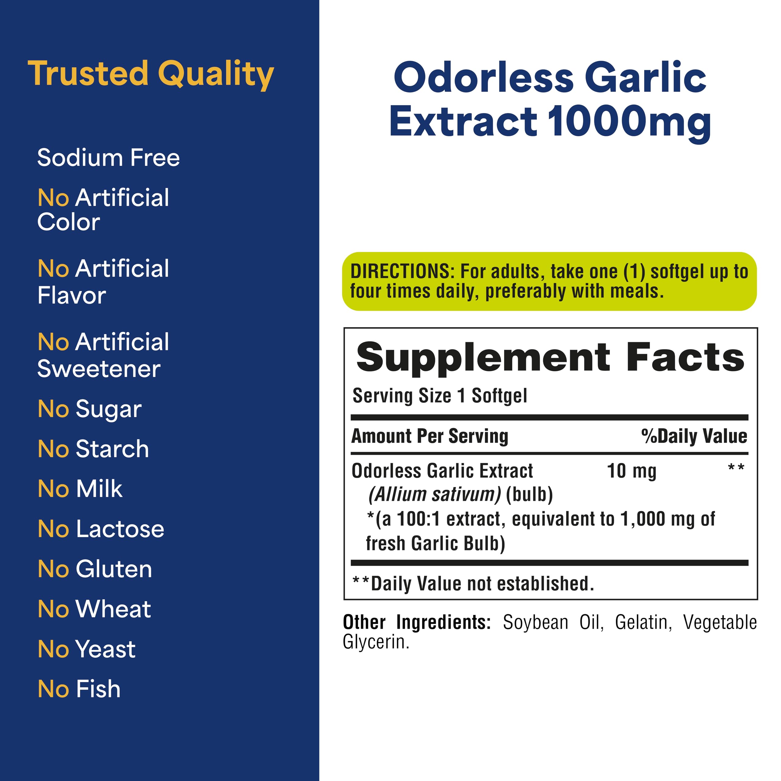 Odorless Garlic Supplement by Puritan's Pride | Heart Health

