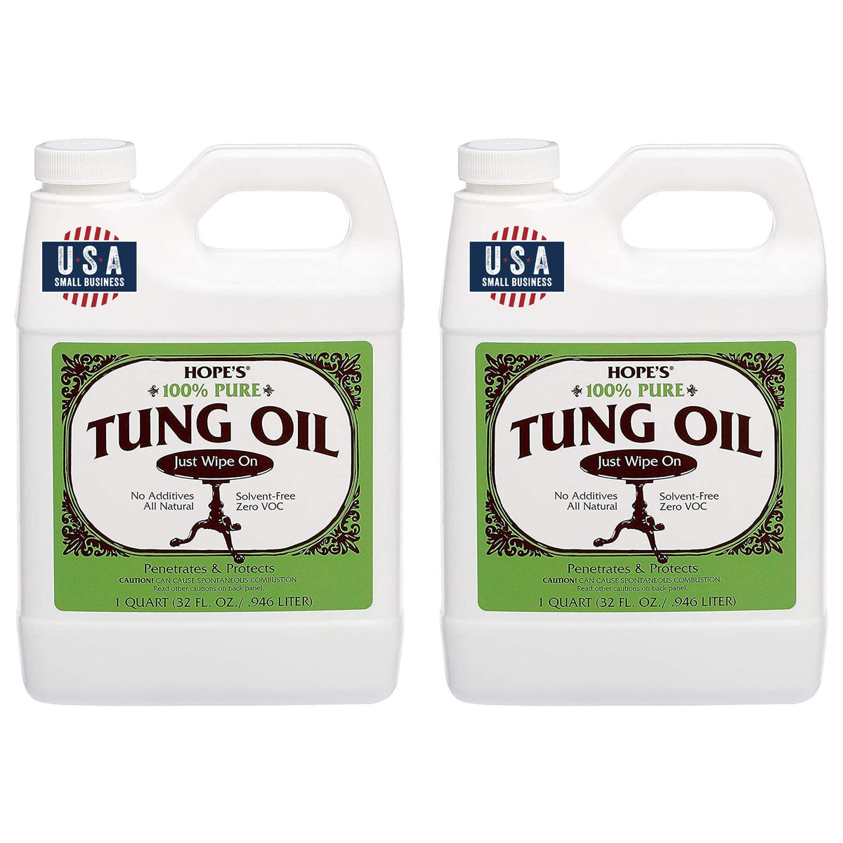 Tung Oil Wood Finish by Hope's – Food Safe & Waterproof