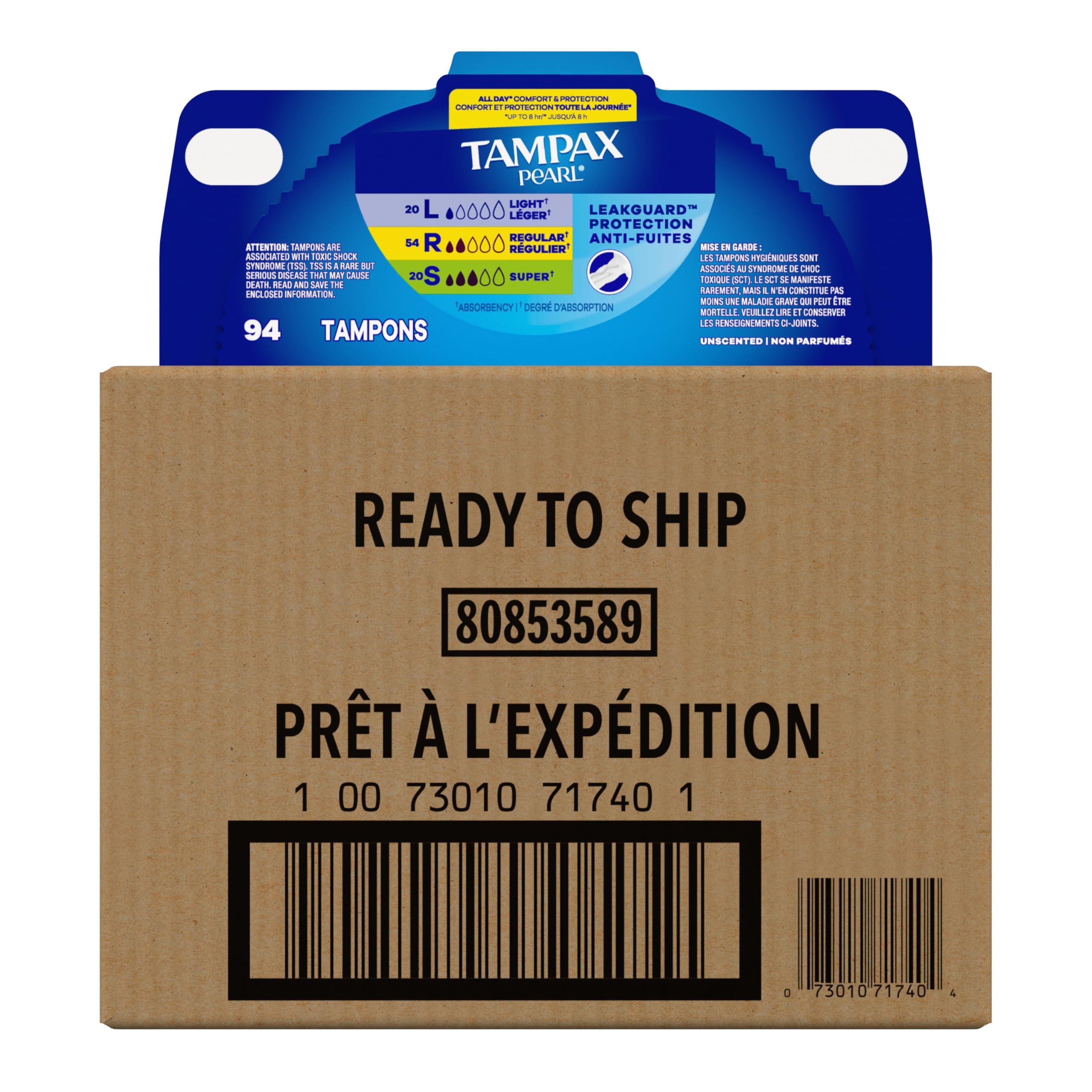Tampax Pearl Tampons with LeakGuard Braid – Unscented

