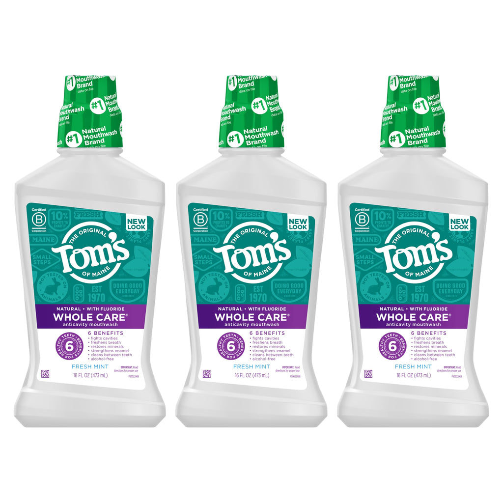Tom's of Maine Whole Care Fluoride Mouthwash | Alcohol-Free

