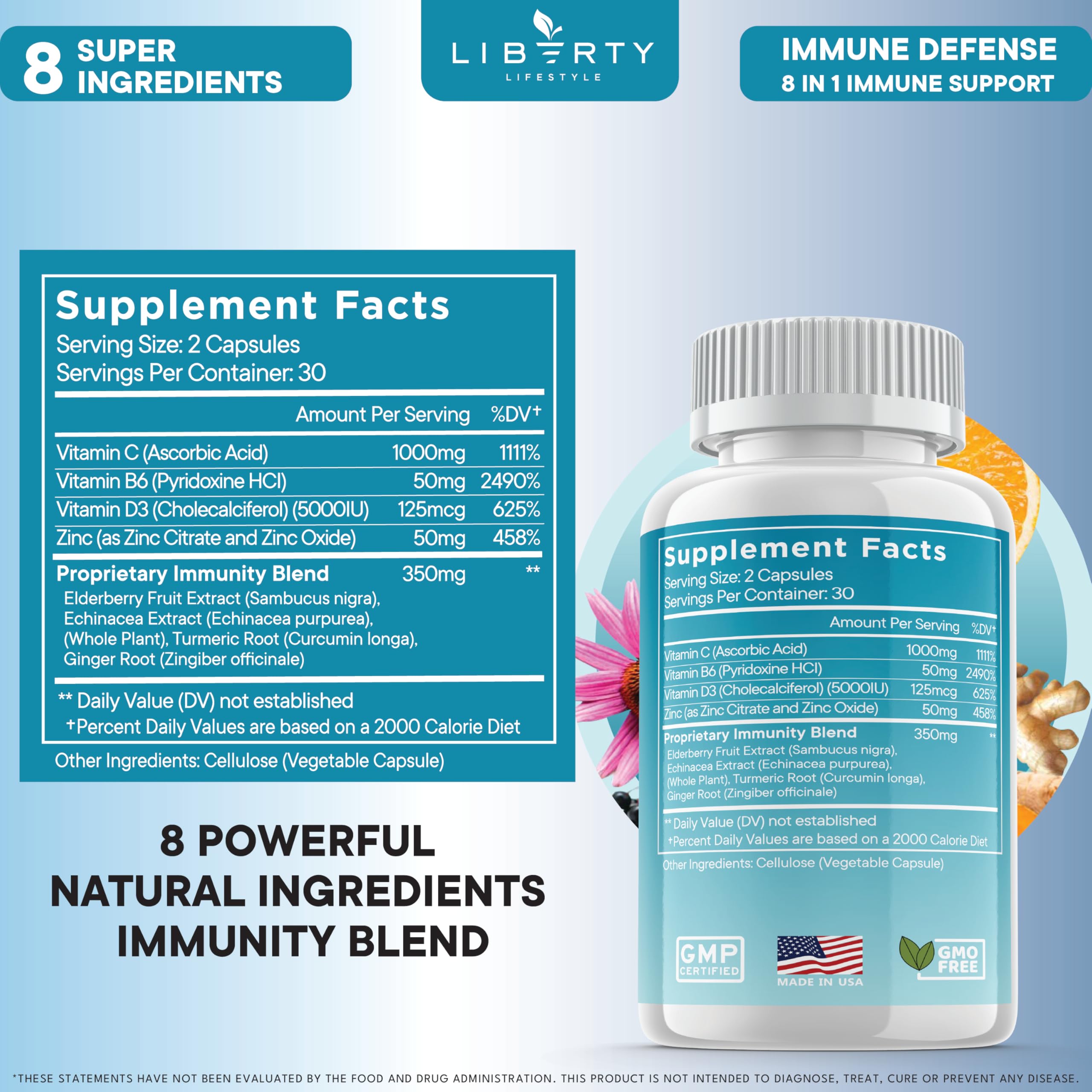 Liberty Lifestyle Immune Defense 8-in-1 Capsule

