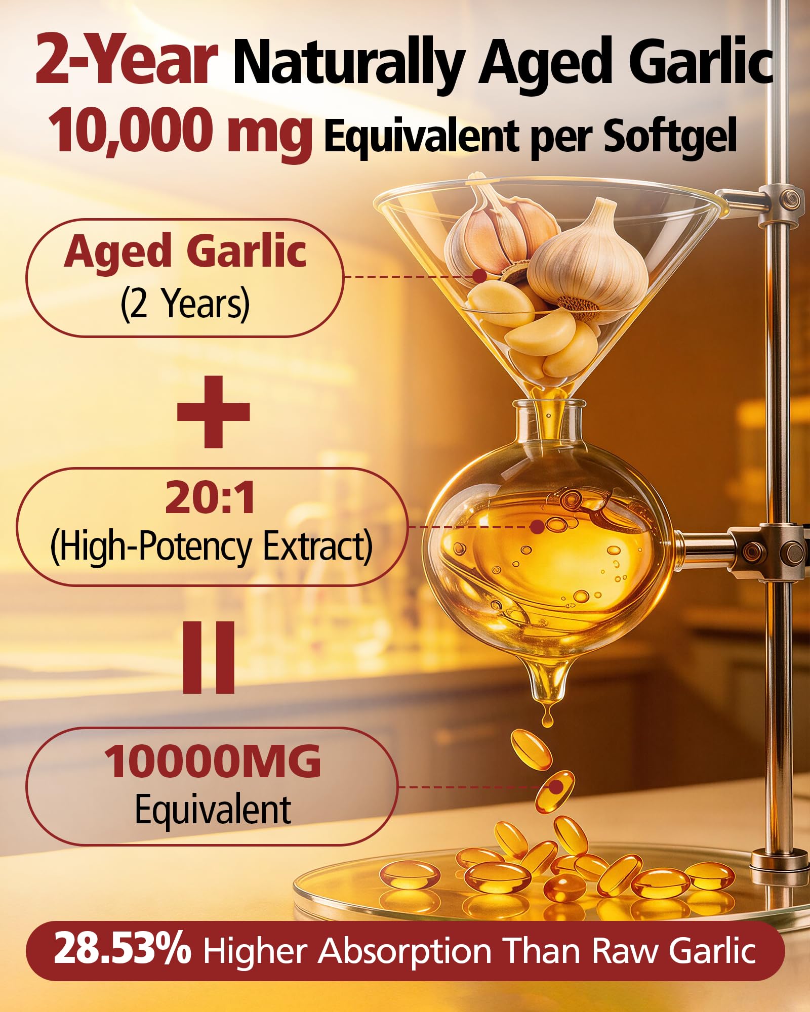Odorless Aged Garlic Extract Softgels - Heart & Immune

