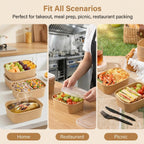Disposable Meal Prep Bowls with Lids and Forks | Kraft Paper

